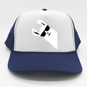 Funny Llama Alpaca With Sunglasses Trucker Hat