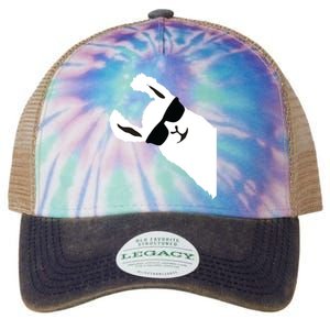 Funny Llama Alpaca With Sunglasses Legacy Tie Dye Trucker Hat