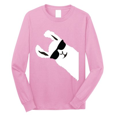 Funny Llama Alpaca With Sunglasses Long Sleeve Shirt