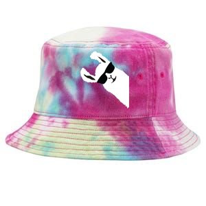 Funny Llama Alpaca With Sunglasses Tie-Dyed Bucket Hat