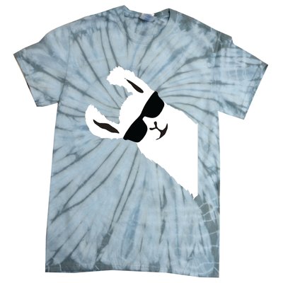 Funny Llama Alpaca With Sunglasses Tie-Dye T-Shirt