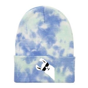 Funny Llama Alpaca With Sunglasses Tie Dye 12in Knit Beanie