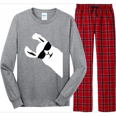 Funny Llama Alpaca With Sunglasses Long Sleeve Pajama Set