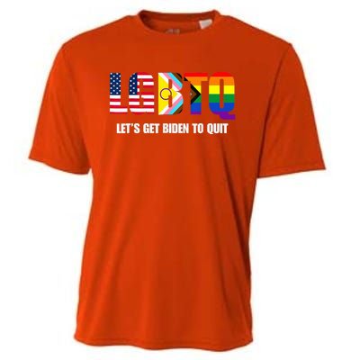 Funny LGBTQ Anti Biden - Let's Get Biden To Quite Cooling Performance Crew T-Shirt