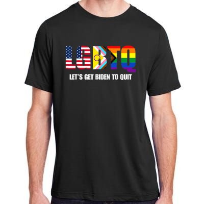 Funny LGBTQ Anti Biden - Let's Get Biden To Quite Adult ChromaSoft Performance T-Shirt