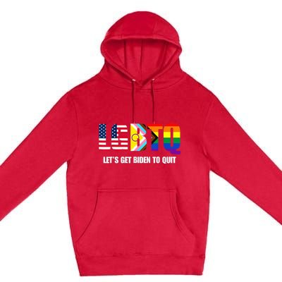 Funny LGBTQ Anti Biden - Let's Get Biden To Quite Premium Pullover Hoodie