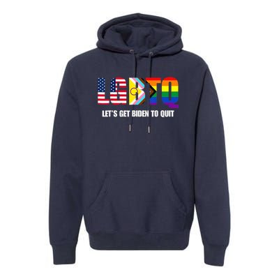 Funny LGBTQ Anti Biden - Let's Get Biden To Quite Premium Hoodie