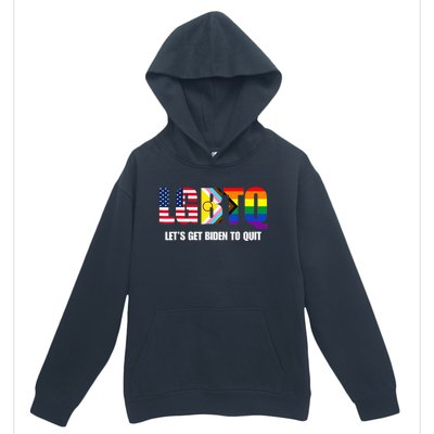 Funny LGBTQ Anti Biden - Let's Get Biden To Quite Urban Pullover Hoodie