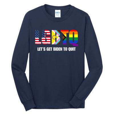 Funny LGBTQ Anti Biden - Let's Get Biden To Quite Tall Long Sleeve T-Shirt