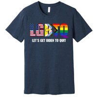 Funny LGBTQ Anti Biden - Let's Get Biden To Quite Premium T-Shirt