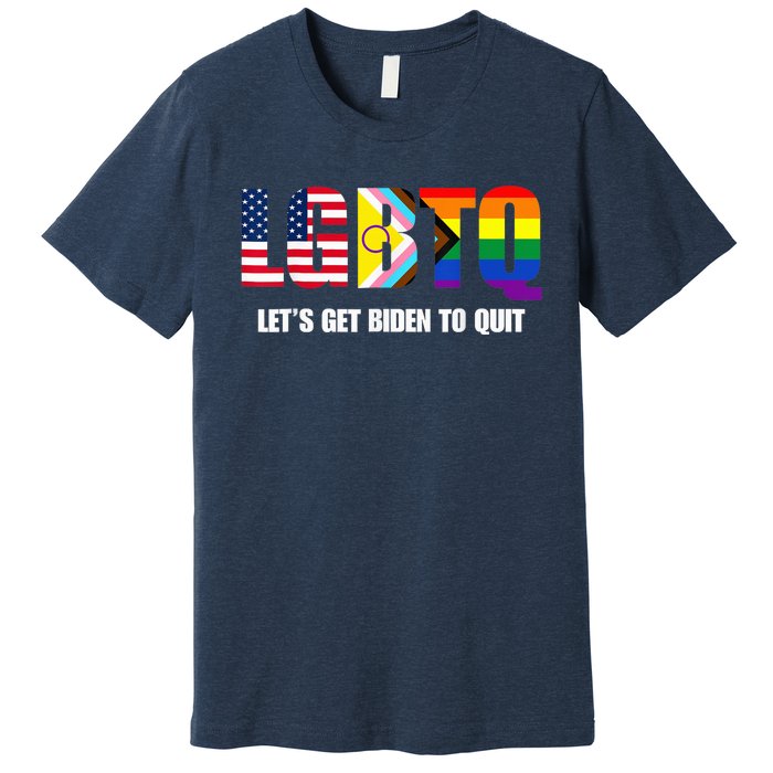 Funny LGBTQ Anti Biden - Let's Get Biden To Quite Premium T-Shirt