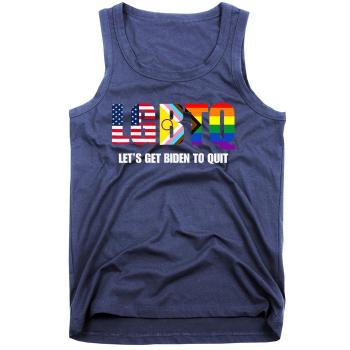 Funny LGBTQ Anti Biden - Let's Get Biden To Quite Tank Top