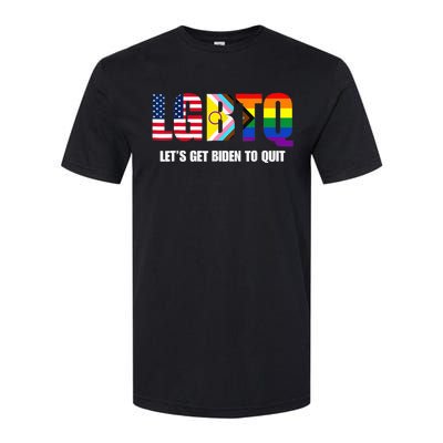 Funny LGBTQ Anti Biden - Let's Get Biden To Quite Softstyle CVC T-Shirt