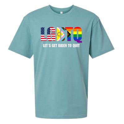 Funny LGBTQ Anti Biden - Let's Get Biden To Quite Sueded Cloud Jersey T-Shirt