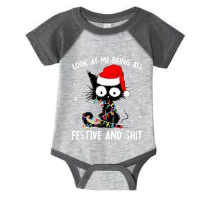 Funny Look At Me Being All Festive And Shits Cat Christmas Infant Baby Jersey Bodysuit