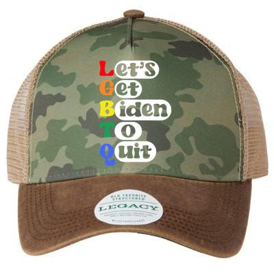 Funny LGBTQ Anti Biden Lets Get Biden To Quite Legacy Tie Dye Trucker Hat