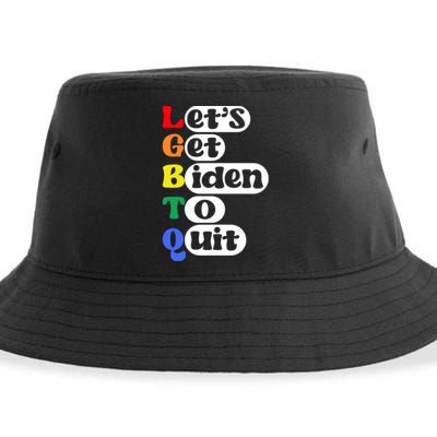 Funny LGBTQ Anti Biden Lets Get Biden To Quite Sustainable Bucket Hat