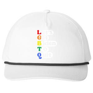 Funny LGBTQ Anti Biden Lets Get Biden To Quite Snapback Five-Panel Rope Hat