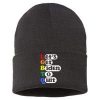 Funny LGBTQ Anti Biden Lets Get Biden To Quite Sustainable Knit Beanie