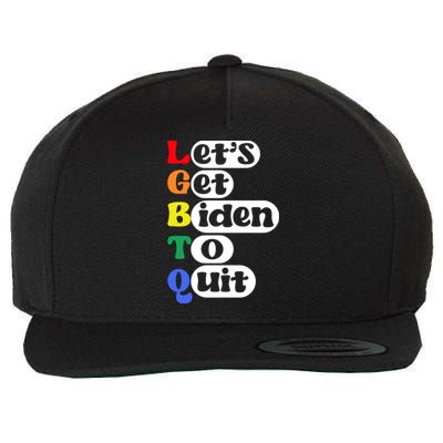 Funny LGBTQ Anti Biden Lets Get Biden To Quite Wool Snapback Cap