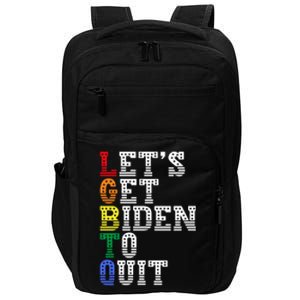 Funny LGBTQ Anti Biden Lets Get Biden To Quite Impact Tech Backpack