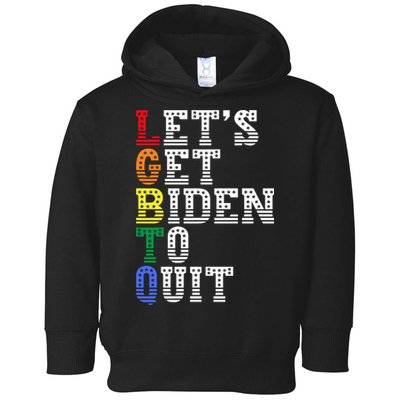 Funny LGBTQ Anti Biden Lets Get Biden To Quite Toddler Hoodie