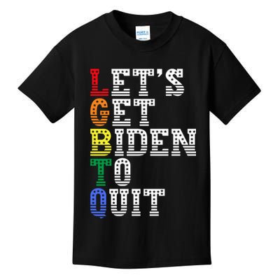 Funny LGBTQ Anti Biden Lets Get Biden To Quite Kids T-Shirt