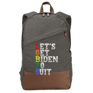 Funny LGBTQ Anti Biden Lets Get Biden To Quite Cotton Canvas Backpack