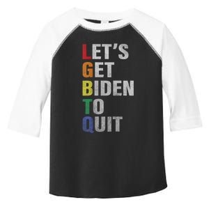 Funny LGBTQ Anti Biden Lets Get Biden To Quite Toddler Fine Jersey T-Shirt