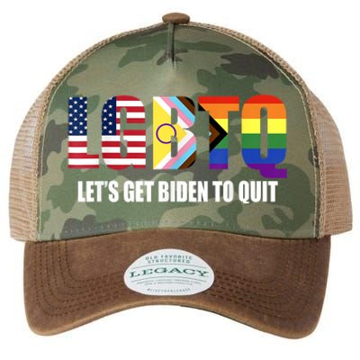 Funny LGBTQ Anti Biden Lets Get Biden To Quite Legacy Tie Dye Trucker Hat