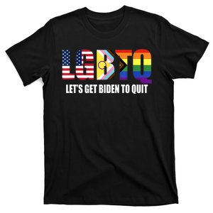 Funny LGBTQ Anti Biden Lets Get Biden To Quite T-Shirt