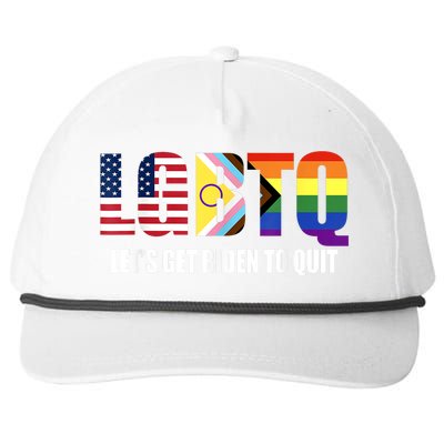 Funny LGBTQ Anti Biden Lets Get Biden To Quite Snapback Five-Panel Rope Hat