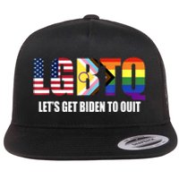 Funny LGBTQ Anti Biden Lets Get Biden To Quite Flat Bill Trucker Hat