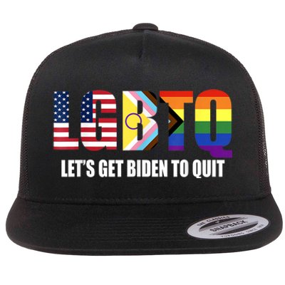 Funny LGBTQ Anti Biden Lets Get Biden To Quite Flat Bill Trucker Hat