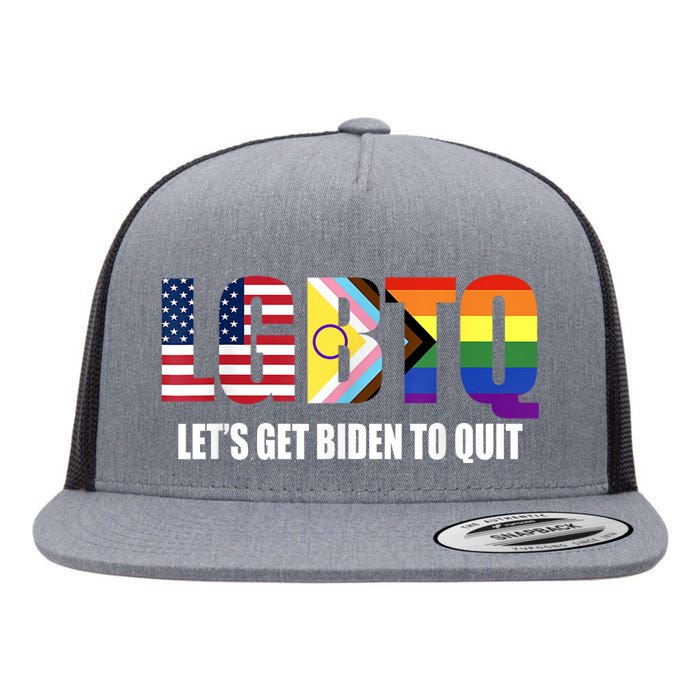 Funny LGBTQ Anti Biden Lets Get Biden To Quite Flat Bill Trucker Hat