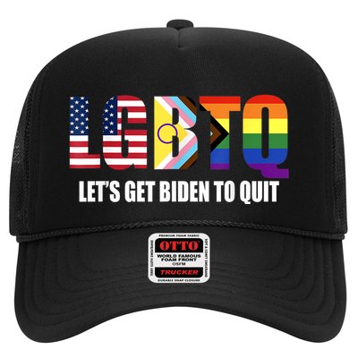 Funny LGBTQ Anti Biden Lets Get Biden To Quite Trucker Hat