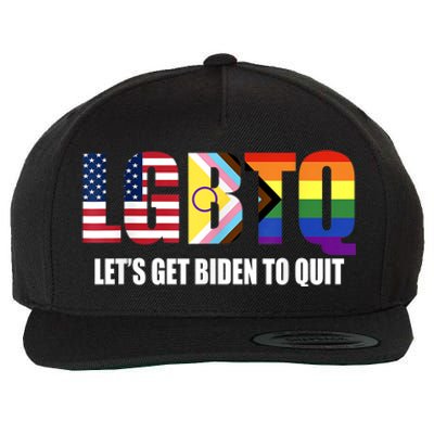 Funny LGBTQ Anti Biden Lets Get Biden To Quite Wool Snapback Cap