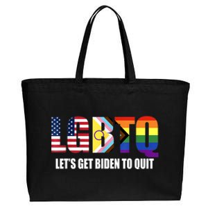 Funny LGBTQ Anti Biden Lets Get Biden To Quite Cotton Canvas Jumbo Tote