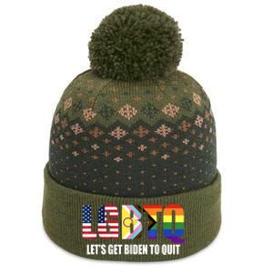 Funny LGBTQ Anti Biden Lets Get Biden To Quite The Baniff Cuffed Pom Beanie