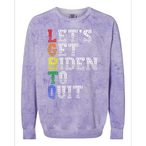 Funny LGBTQ Anti Biden Let's Get Biden To Quite Colorblast Crewneck Sweatshirt