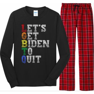 Funny LGBTQ Anti Biden Let's Get Biden To Quite Long Sleeve Pajama Set