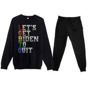 Funny LGBTQ Anti Biden Let's Get Biden To Quite Premium Crewneck Sweatsuit Set