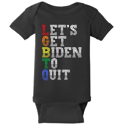 Funny LGBTQ Anti Biden Let's Get Biden To Quite Baby Bodysuit