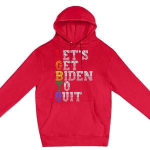 Funny LGBTQ Anti Biden Let's Get Biden To Quite Premium Pullover Hoodie