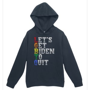 Funny LGBTQ Anti Biden Let's Get Biden To Quite Urban Pullover Hoodie