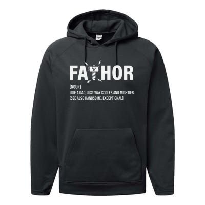 Fathor Like A Dad Just Way Cooler And Mightier Performance Fleece Hoodie