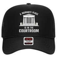 Funny Lawyer Art Women Girls Law Student Female Attorney High Crown Mesh Back Trucker Hat