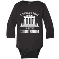 Funny Lawyer Art Women Girls Law Student Female Attorney Baby Long Sleeve Bodysuit