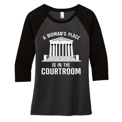 Funny Lawyer Art Women Girls Law Student Female Attorney Women's Tri-Blend 3/4-Sleeve Raglan Shirt