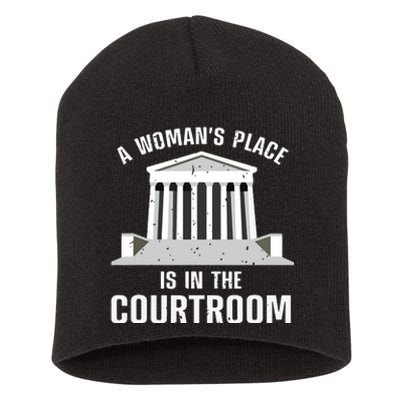 Funny Lawyer Art Women Girls Law Student Female Attorney Short Acrylic Beanie